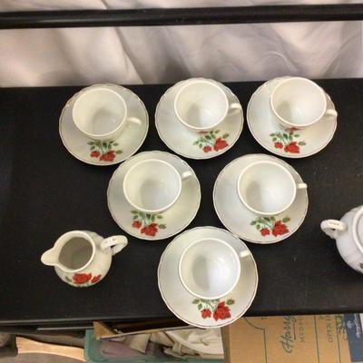 Six Japan Cups and Saucer with Matching Cream and Sugar