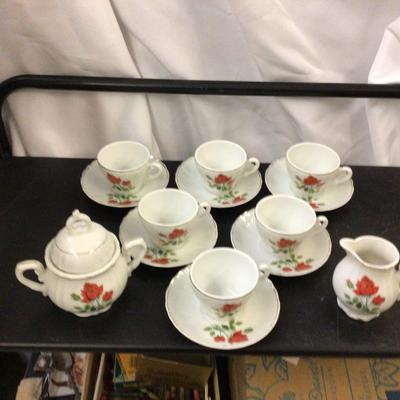Six Japan Cups and Saucer with Matching Cream and Sugar