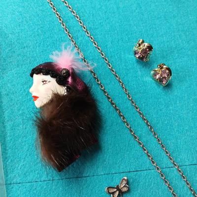 NEW NECKLACE AND EARRINGS, BROOCHES AND MORE