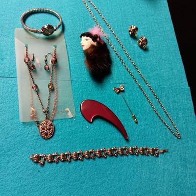 NEW NECKLACE AND EARRINGS, BROOCHES AND MORE
