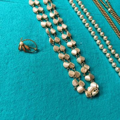 GOLD-TONE AND FAUX PEARL JEWELRY