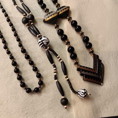 BLACK, BROWNS AND SILVER-TONE JEWELRY