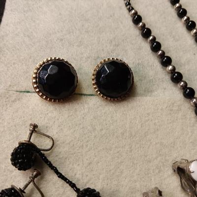 BLACK, BROWNS AND SILVER-TONE JEWELRY