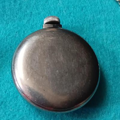 WORKING INGRAHAM POCKET WATCH, EAGLE PIN, TIE TACKS & CLIP, ONE RAILROAD THEME POCKET WATCH DOES NOT WORK