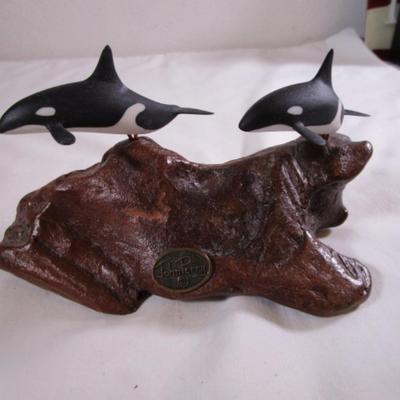 John Perry 2 Orca whales on driftwood