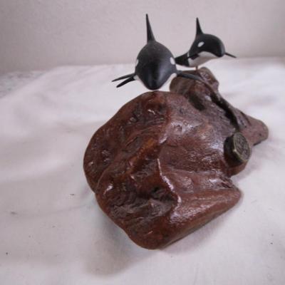John Perry 2 Orca whales on driftwood