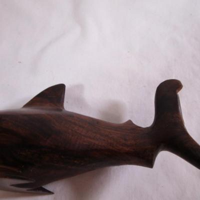 Ironwood shark sculpture