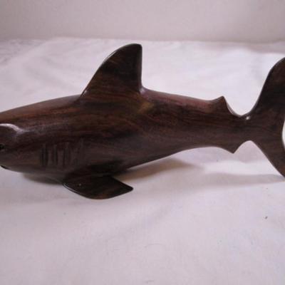Ironwood shark sculpture