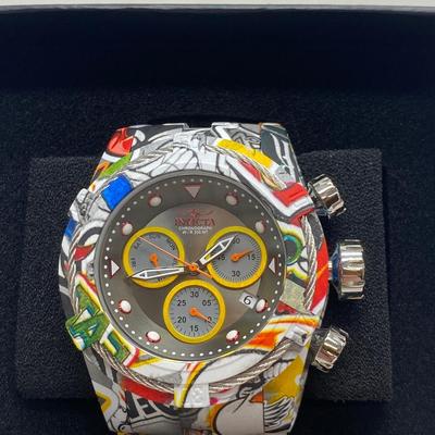 LIKE NEW INVICTA MEN’S WATCH BOLT ZEUS MODEL 30065 GRAFFITI STYLE