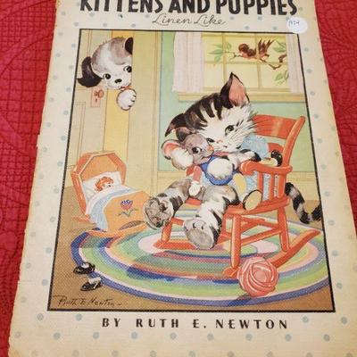 Kittens and Puppies Linen softside book 1934  $18 