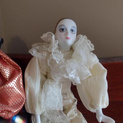 Pair of Porcelain Clown Figurines