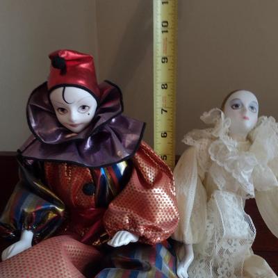 Pair of Porcelain Clown Figurines