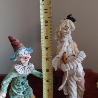 Collection of Resin Clown Figurines