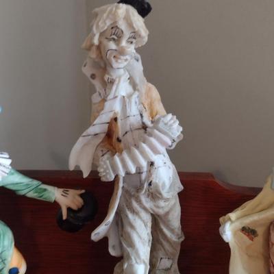 Collection of Resin Clown Figurines