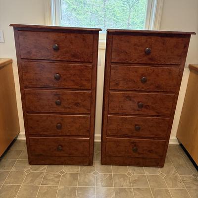 Set of Slim Five Drawer Dressers (UB-BM)