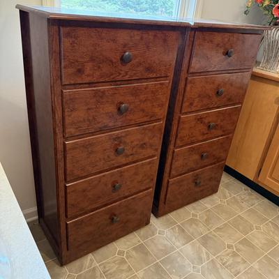 Set of Slim Five Drawer Dressers (UB-BM)