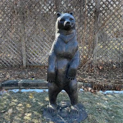 ALLURING ALUMINUM STATUE OF A BEAR STANDING TALL
