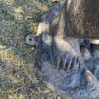 ALLURING ALUMINUM STATUE OF A BEAR STANDING TALL