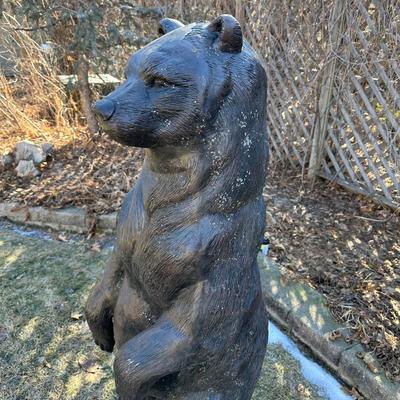ALLURING ALUMINUM STATUE OF A BEAR STANDING TALL