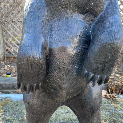 ALLURING ALUMINUM STATUE OF A BEAR STANDING TALL
