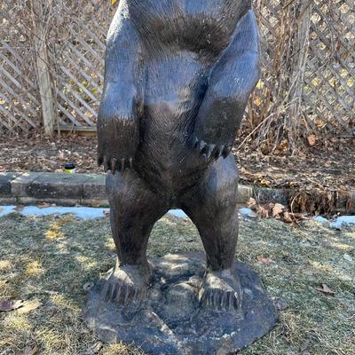 ALLURING ALUMINUM STATUE OF A BEAR STANDING TALL
