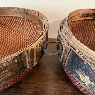 Vintage Chinese Woven Hat Box (GB-BM)