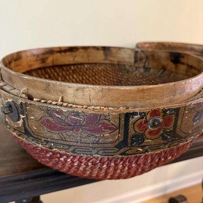Vintage Chinese Woven Hat Box (GB-BM)