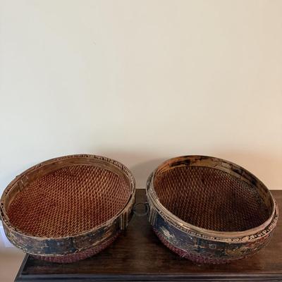 Vintage Chinese Woven Hat Box (GB-BM)