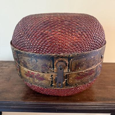 Vintage Chinese Woven Hat Box (GB-BM)