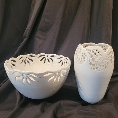Hand Made Ceramic Bowl and Vase (LR-EL)