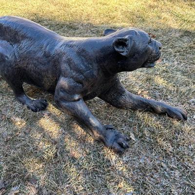 VERY NICE ALUMINUM COUGAR STATUE