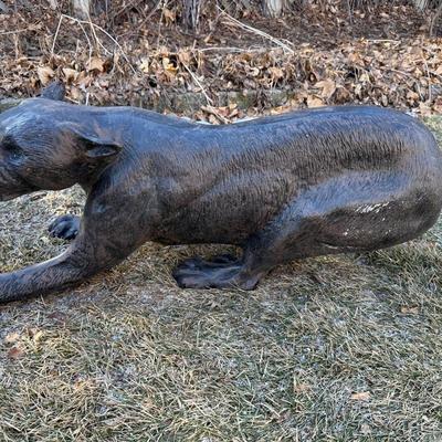 VERY NICE ALUMINUM COUGAR STATUE