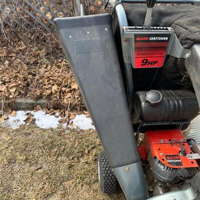 CRAFTSMAN 9 HORSEPOWER SELF-PROPELLED CHIPPER-SHREDDER-VACUUM WITH PLASTIC GAS CONTAINER