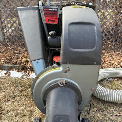 CRAFTSMAN 9 HORSEPOWER SELF-PROPELLED CHIPPER-SHREDDER-VACUUM WITH PLASTIC GAS CONTAINER