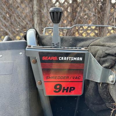 CRAFTSMAN 9 HORSEPOWER SELF-PROPELLED CHIPPER-SHREDDER-VACUUM WITH PLASTIC GAS CONTAINER
