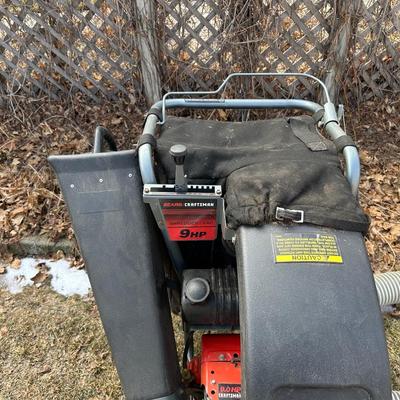 CRAFTSMAN 9 HORSEPOWER SELF-PROPELLED CHIPPER-SHREDDER-VACUUM WITH PLASTIC GAS CONTAINER