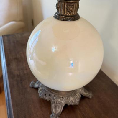Brass and White Globe Table Lamp (UB-BM)