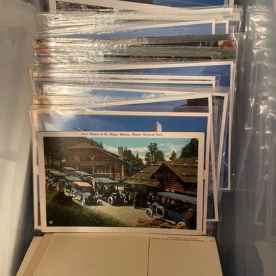 Unused post cards in small tote