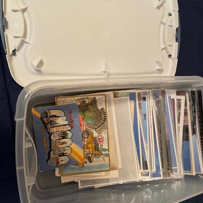 Unused post cards in small tote