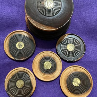 1940’s Jamaican Coasters Coin Inlay.