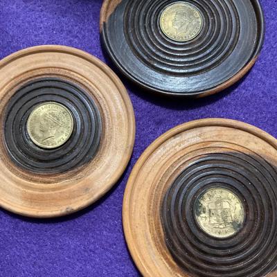 1940’s Jamaican Coasters Coin Inlay.