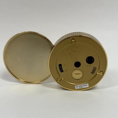 Mickey Mouse Seiko Quartz Travel Alarm Clock Walt Disney Gold Tone Qfd 203 G