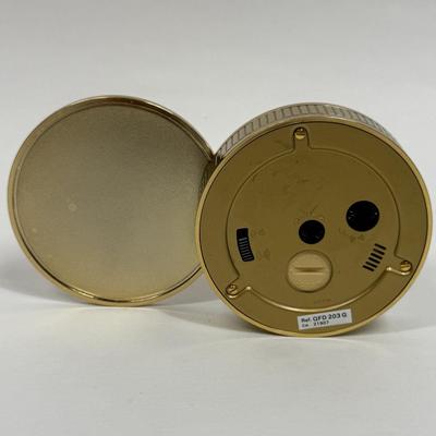 Mickey Mouse Seiko Quartz Travel Alarm Clock Walt Disney Gold Tone Qfd 203 G