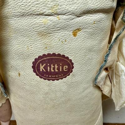 Antique Kittie Doll body missing head and one arm
