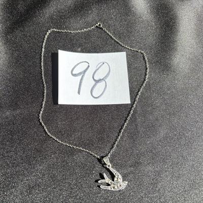 Silver Tone Dove Necklace