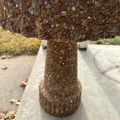 BEAUTIFUL 2 PIECE CONCRETE AND STONE BIRD BATH