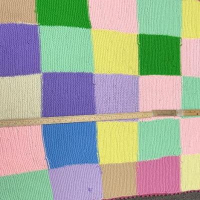 Afghan Lot - 3 blankets - colorful squares - various sizes