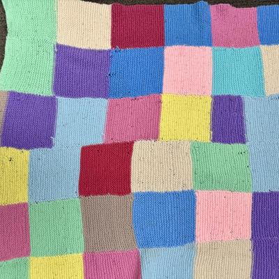 Afghan Lot - 3 blankets - colorful squares - various sizes