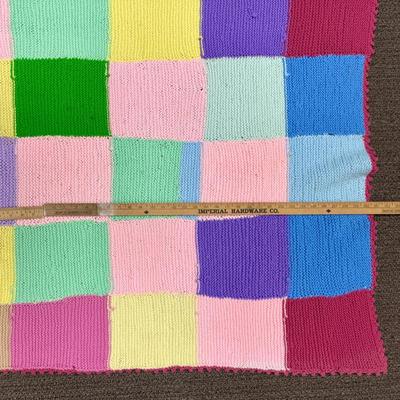 Afghan Lot - 3 blankets - colorful squares - various sizes