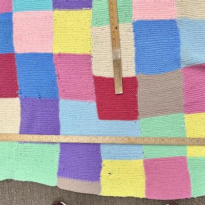 Afghan Lot - 3 blankets - colorful squares - various sizes